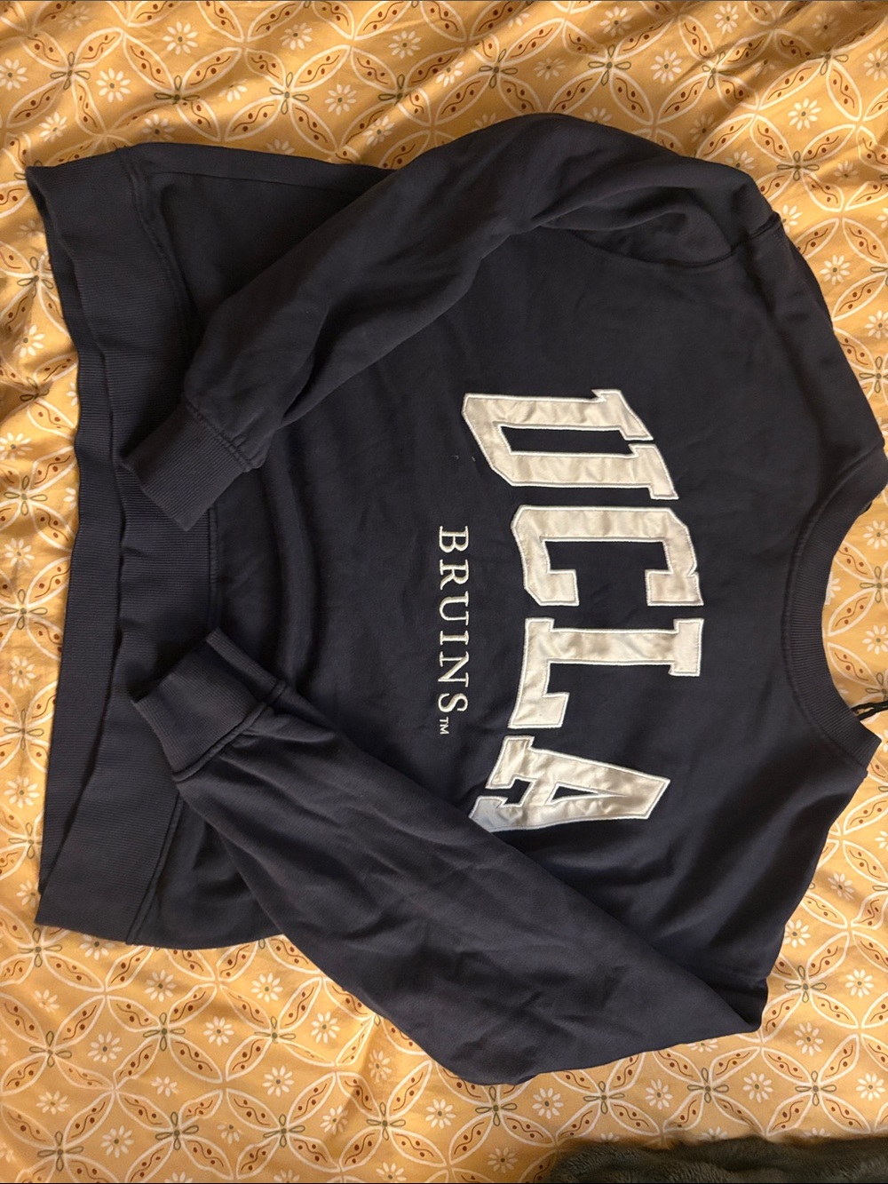 H&M Navy Crewneck Sweatshirt with White UCLA Appliqué